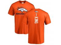 Men Denver Broncos Marquette King Orange Nike - #1 NFL T-Shirt Backer