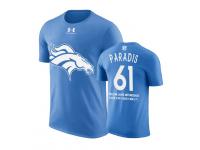 Men Denver Broncos Matt Paradis #61 Powder Blue Father Day Gift With Message T-Shirt