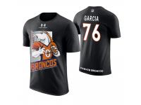 Men Denver Broncos Max Garcia #76 Black Cartoon And Comic Artistic Painting T-Shirt