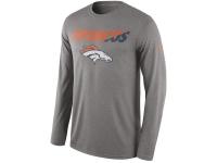 Men Denver Broncos Nike Legend Staff Practice Performance Long Sleeve T-Shirt - Heathered Gray