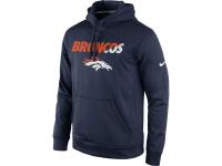 Men Denver Broncos Nike Navy Kick Off Staff Performance Pullover Hoodie