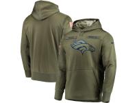 Men Denver Broncos Nike Olive Salute to Service Sideline Therma Performance Pullover Hoodie