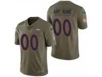 Men Denver Broncos Olive 2017 Salute To Service Custom Jersey