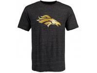 Men Denver Broncos Pro Line Black Gold Collection Tri-Blend T-Shirt