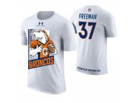 Men Denver Broncos Royce Freeman #37 White Cartoon And Comic Artistic Painting T-Shirt