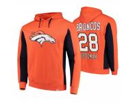 Men Denver Broncos Royce Freeman Orange Team Iconic Pullover Hoodie