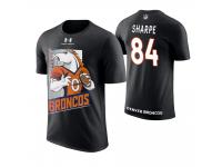 Men Denver Broncos Shannon Sharpe #84 Black Cartoon And Comic Artistic Painting Retired Player T-Shirt