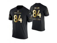 Men Denver Broncos Shannon Sharpe #84 Metall Dark Golden Special Limited Edition Retired Player With Message T-Shirt