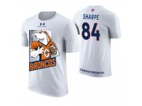 Men Denver Broncos Shannon Sharpe #84 White Cartoon And Comic Artistic Painting Retired Player T-Shirt