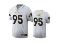 Men Derek Wolfe Broncos White 100th Season Golden Edition Jersey