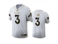 Men Drew Lock Broncos White 100th Season Golden Edition Jersey