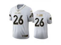 Men Isaac Yiadom Broncos White 100th Season Golden Edition Jersey