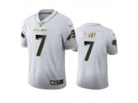 Men John Elway Broncos White 100th Season Golden Edition Jersey