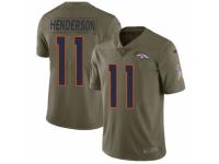 Men Nike Denver Broncos #11 Carlos Henderson Limited Olive 2017 Salute to Service NFL Jersey