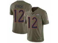 Men Nike Denver Broncos #12 Paxton Lynch Limited Olive 2017 Salute to Service NFL Jersey