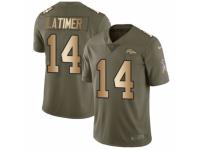 Men Nike Denver Broncos #14 Cody Latimer Limited Olive/Gold 2017 Salute to Service NFL Jersey