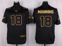 Men Nike Denver Broncos #18 Peyton Manning Pro Line Black Gold Collection Jersey