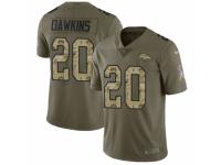 Men Nike Denver Broncos #20 Brian Dawkins Limited Olive/Camo 2017 Salute to Service NFL Jersey