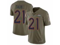 Men Nike Denver Broncos #21 Aqib Talib Limited Olive 2017 Salute to Service NFL Jersey