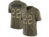 Men Nike Denver Broncos #22 C.J. Anderson Limited Olive/Camo 2017 Salute to Service NFL Jersey