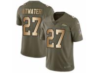 Men Nike Denver Broncos #27 Steve Atwater Limited Olive/Gold 2017 Salute to Service NFL Jersey