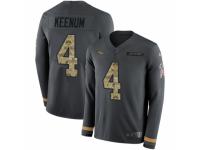 Men Nike Denver Broncos #4 Case Keenum Limited Black Salute to Service Therma Long Sleeve NFL Jersey