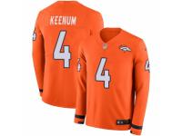 Men Nike Denver Broncos #4 Case Keenum Limited Orange Therma Long Sleeve NFL Jersey