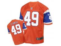 Men Nike Denver Broncos #49 Dennis Smith Game Orange Jersey