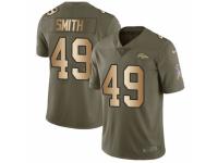 Men Nike Denver Broncos #49 Dennis Smith Limited Olive/Gold 2017 Salute to Service NFL Jersey