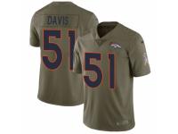 Men Nike Denver Broncos #51 Todd Davis Limited Olive 2017 Salute to Service NFL Jersey