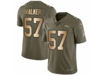 Men Nike Denver Broncos #57 Demarcus Walker Limited Olive/Gold 2017 Salute to Service NFL Jersey