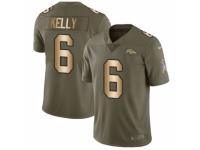 Men Nike Denver Broncos #6 Chad Kelly Limited Olive/Gold 2017 Salute to Service NFL Jersey