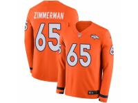 Men Nike Denver Broncos #65 Gary Zimmerman Limited Orange Therma Long Sleeve NFL Jersey