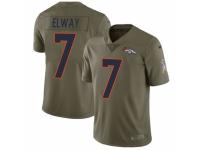 Men Nike Denver Broncos #7 John Elway Limited Olive 2017 Salute to Service NFL Jersey