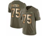 Men Nike Denver Broncos #75 Menelik Watson Limited Olive/Gold 2017 Salute to Service NFL Jersey