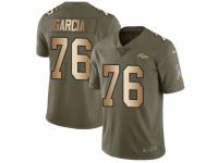 Men Nike Denver Broncos #76 Max Garcia Limited Olive/Gold 2017 Salute to Service NFL Jersey