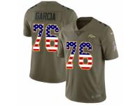 Men Nike Denver Broncos #76 Max Garcia Limited Olive/USA Flag 2017 Salute to Service NFL Jersey