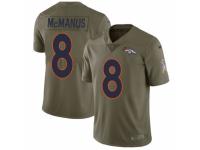 Men Nike Denver Broncos #8 Brandon McManus Limited Olive 2017 Salute to Service NFL Jersey