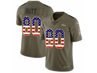 Men Nike Denver Broncos #80 Jake Butt Limited Olive/USA Flag 2017 Salute to Service NFL Jersey