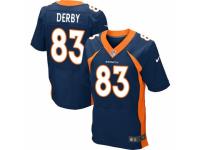 Men Nike Denver Broncos #83 A.J. Derby Elite Navy Blue Alternate NFL Jersey