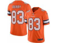 Men Nike Denver Broncos #83 A.J. Derby Elite Orange Rush Vapor Untouchable NFL Jersey