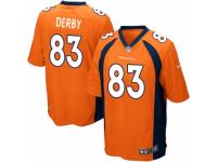 Men Nike Denver Broncos #83 A.J. Derby Game Orange Team Color NFL Jersey