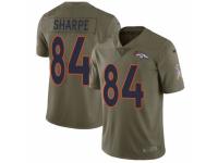 Men Nike Denver Broncos #84 Shannon Sharpe Limited Olive 2017 Salute to Service NFL Jersey