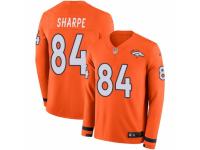 Men Nike Denver Broncos #84 Shannon Sharpe Limited Orange Therma Long Sleeve NFL Jersey