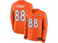 Men Nike Denver Broncos #88 Demaryius Thomas Limited Orange Therma Long Sleeve NFL Jersey