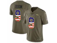 Men Nike Denver Broncos #9 Riley Dixon Limited Olive/USA Flag 2017 Salute to Service NFL Jersey