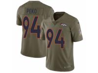 Men Nike Denver Broncos #94 Domata Peko Limited Olive 2017 Salute to Service NFL Jersey