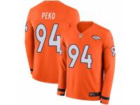 Men Nike Denver Broncos #94 Domata Peko Limited Orange Therma Long Sleeve NFL Jersey