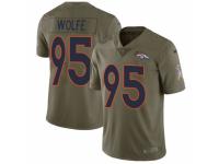 Men Nike Denver Broncos #95 Derek Wolfe Limited Olive 2017 Salute to Service NFL Jersey