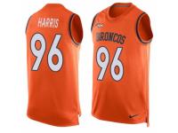 Men Nike Denver Broncos #96 Shelby Harris Limited Orange Player Name & Number Tank Top NFL Jersey